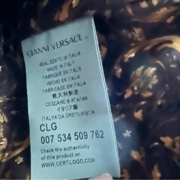 Versace Blue Vanitas Barocco Nappa Leather Handbag - Picture 5 of 5